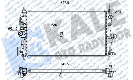 KALE 364680 Su Radyatoru Cruze - Astra J [Brazing] [92x14x53,5]
